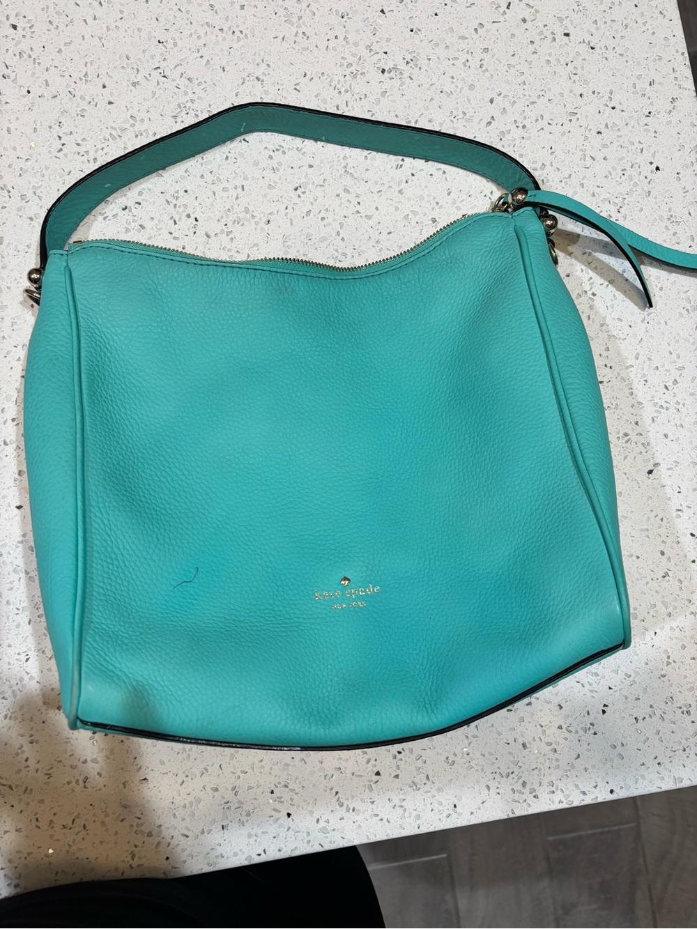 kate spade Turquoise Pebbled Leather Shoulder Bag